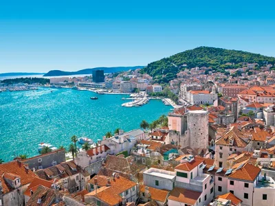 Split Croatia waterfront and Marjan hill view - Getty-rev